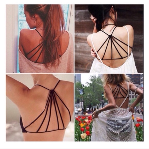 Black Caged Back Bralette - Picture 3 of 3