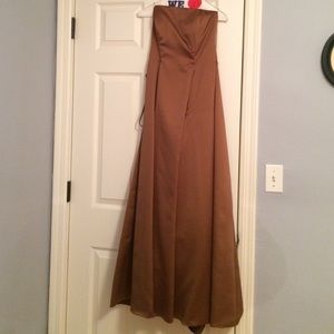 Brown satin formal dress