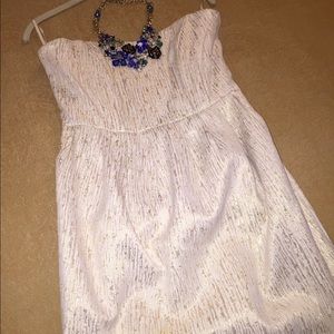 H&M Strapless gold dress