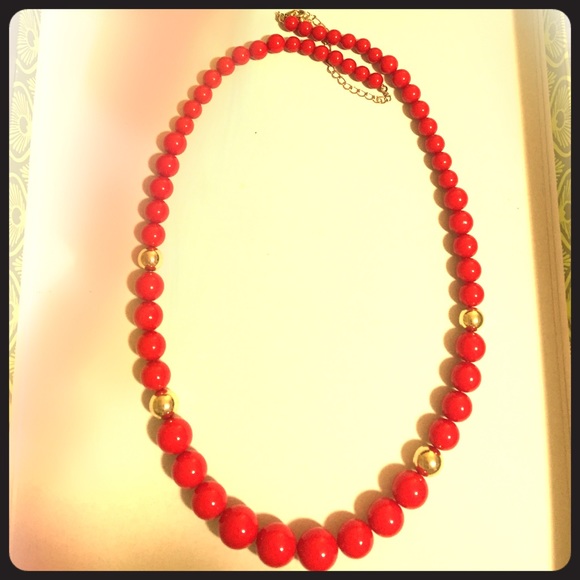 Red Beaded Necklace!!