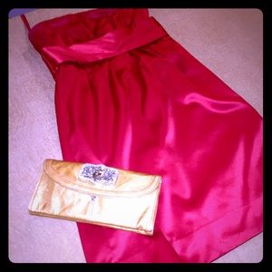 New York & Co Red Silk Dress