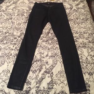 Wax coated skinny jeans