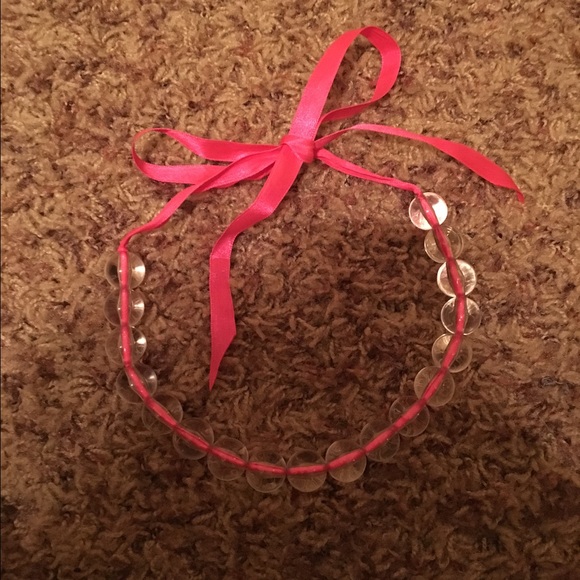 Beaded ribbon necklace