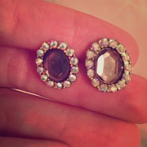 Topaz gem with rhinestones.