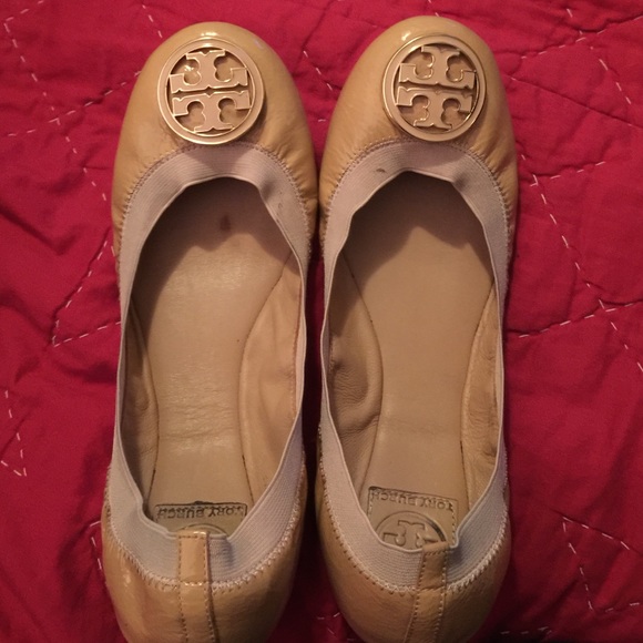 Tory Burch Caroline Flats Camellia Pink Beige