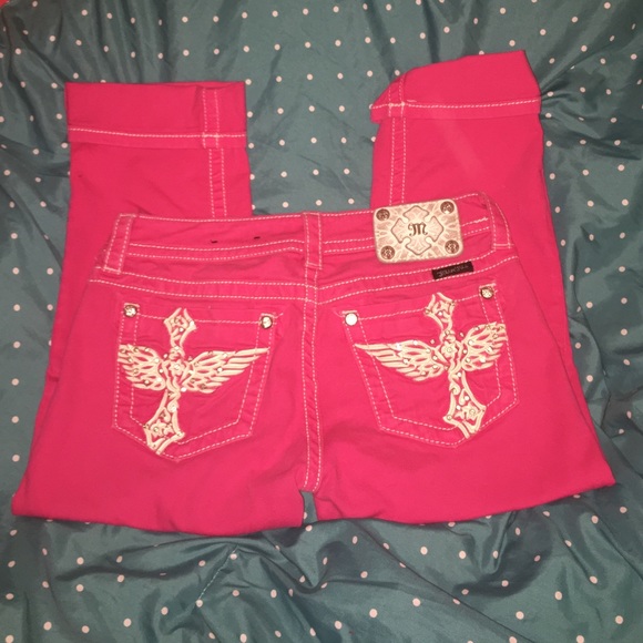 Hot pink miss me capris