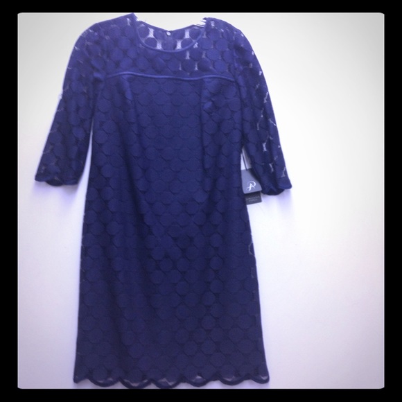 adrianna papel navy lace dress