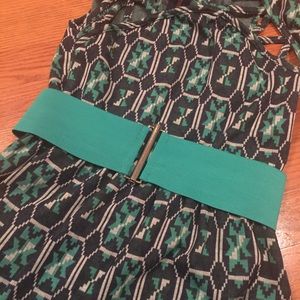 Turquoise stretch belt with silver clasp