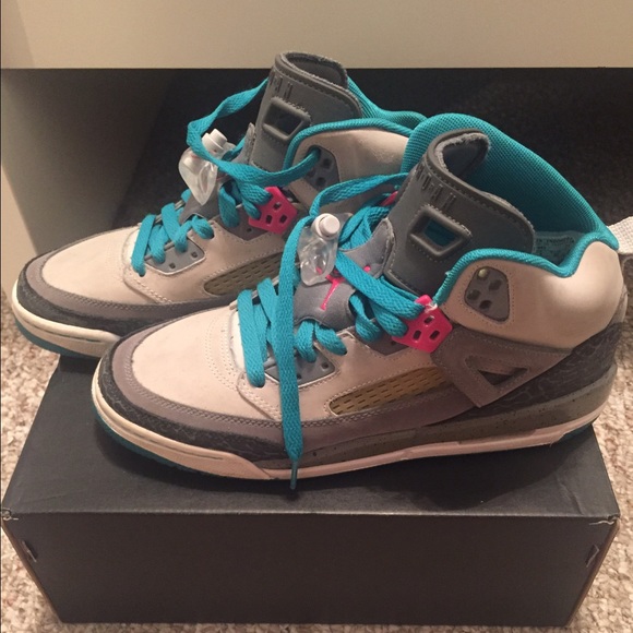 Nike Jordan Spizike Grey Pink Teal sz 7y