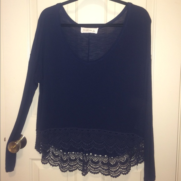 long sleeve, navy shirt