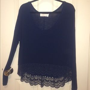 long sleeve, navy shirt