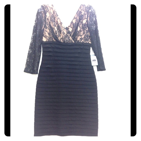 black and lace adrianna papell dress