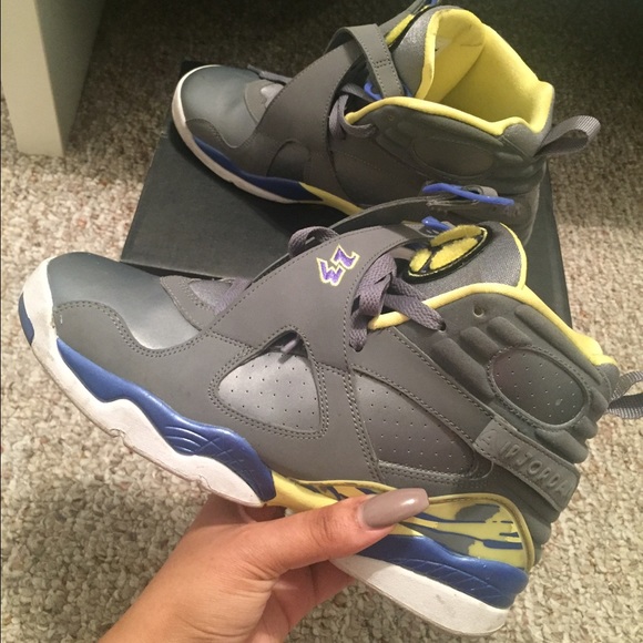 Air Jordan 8 Gray Electric Yellow & Blue sz 7y