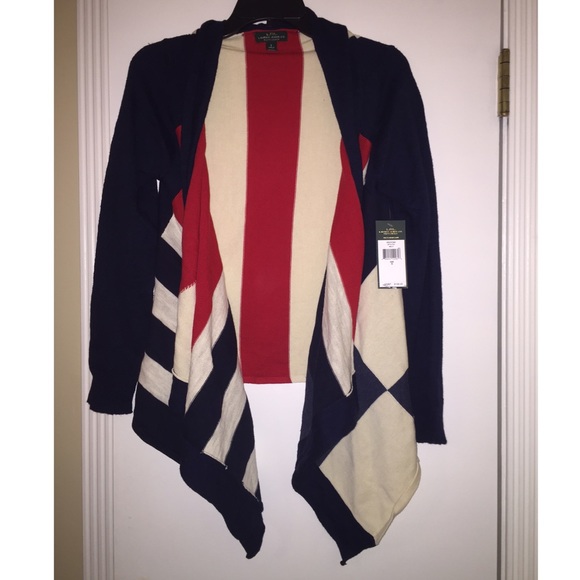 NEW Ralph Lauren striped open cardigan M - Picture 2 of 3