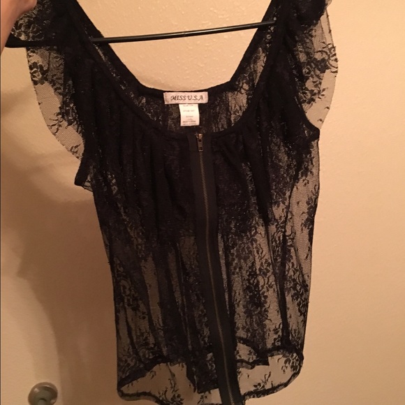 Lace sheer top