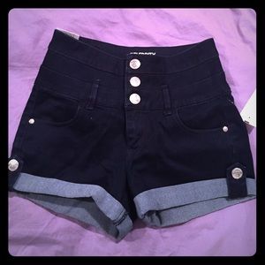 Celebrity pink jeans high rise dark blue shorts