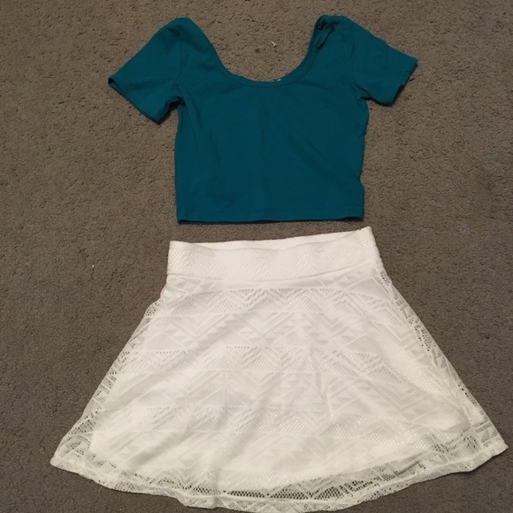 🆕 lace white skater skirt