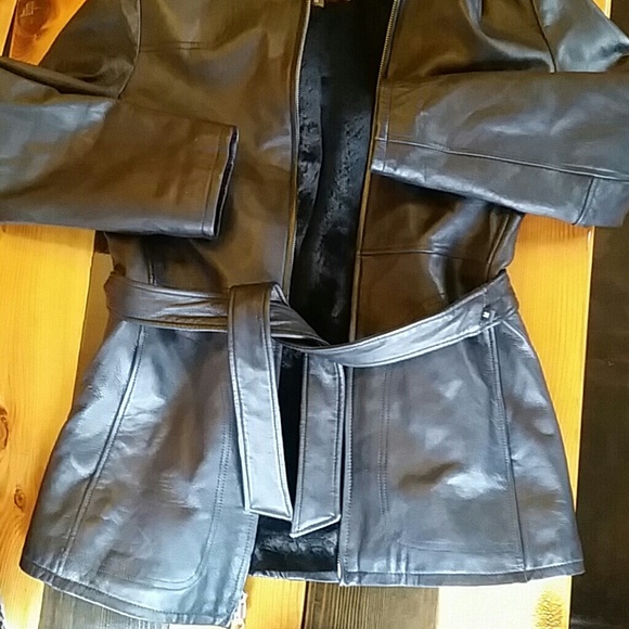 Wilsons Black Authentic Leather Coat - Picture 3 of 4