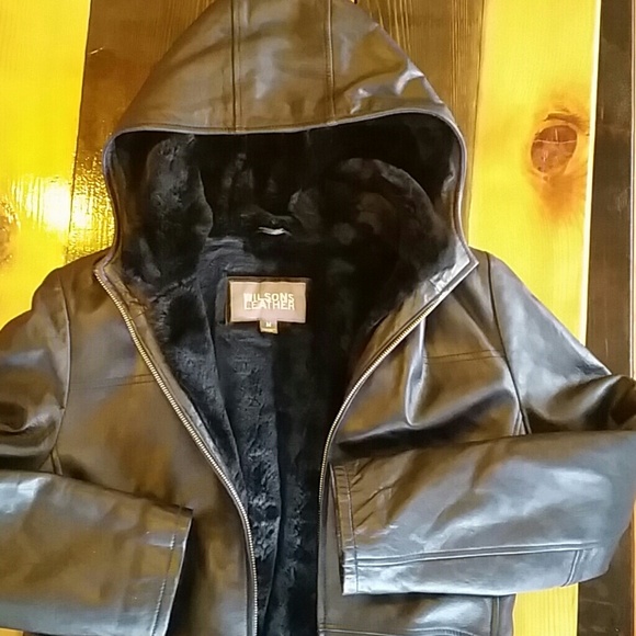 Wilsons Black Authentic Leather Coat - Picture 4 of 4