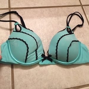Light Blue and Black Victoria's Secret 34B Bra