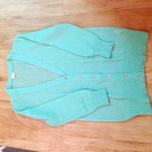 J crew 3/4 length sea foam green sweater
