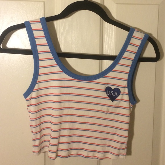 cropped USA tank top