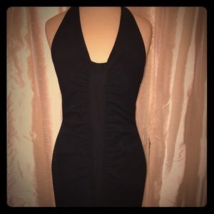 Sexy Black Pamella Roland T-Back Halter Dress