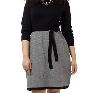 Black and White Sweater Knit Dress