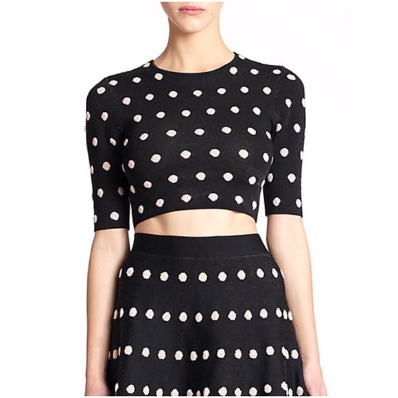 BCBG "Aryen" polka dot crop top