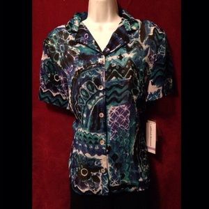 💖Alfred Dunner🌺 French Riviera Casual Blouse💙