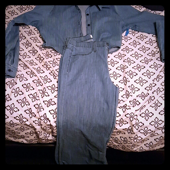 2 peice set bell bottom jeans