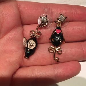 Betsey johnson mouse earrings
