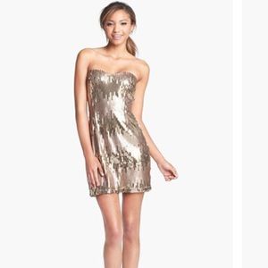 Trixxi sequin gold dress