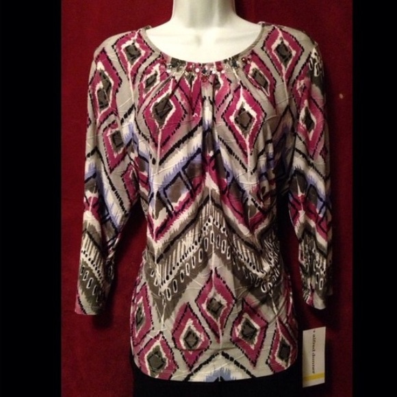 💖Alfred Dunner🌺 Sweet Temptation Casual Blouse💜 - Picture 1 of 4