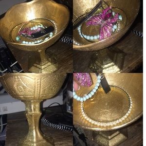 Glitter gold jewelry holder