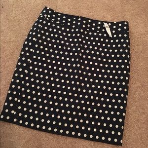 Banana Republic navy and white pencil skirt