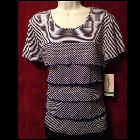 💖Alfred Dunner🌺 French Riviera Casual Blouse💙