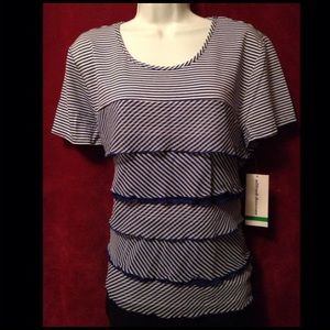 💖Alfred Dunner🌺 French Riviera Casual Blouse💙