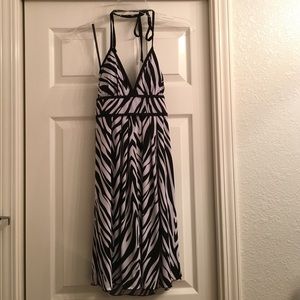 BCX zebra print halter dress