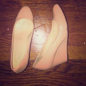 Jcrew Nude Patent Leather Wedges