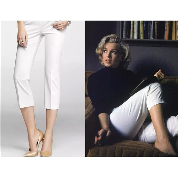 Express White Editor Capri Ankle Pants
