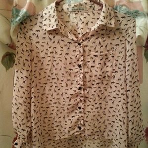 High- low Animal Print Top