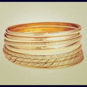 J Crew Gold Bangle Bracelet Set NEW NWOT