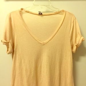 Splendid Women's V-Neck Tee Shirt Peach