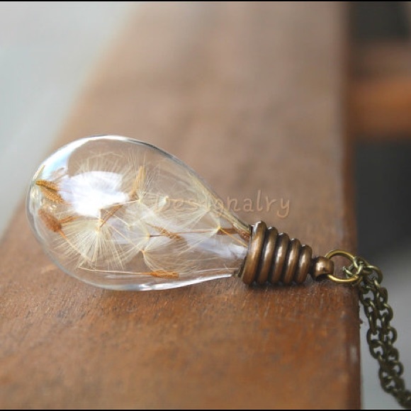 Tea dandelion make a wish necklace