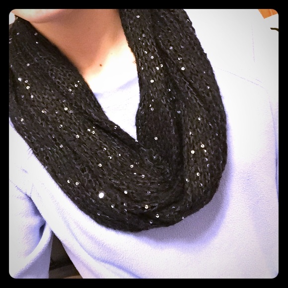 black scarf with sparkles in it