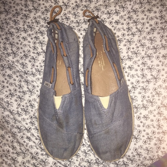 Blue Denim Toms Slip Ons