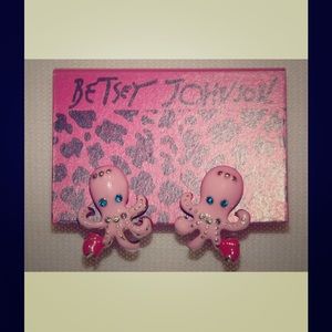Betsey Johnson Pink Octopus Post Earrings NEW NWT