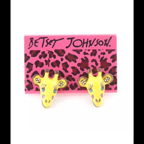 Betsey Johnson Yellow Giraffe Post Earring NEW NWT