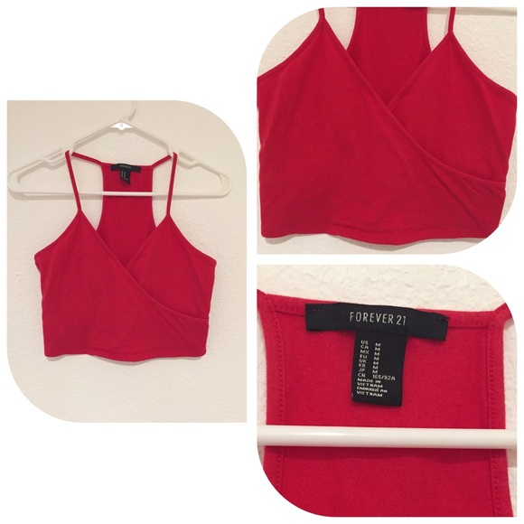 RED STRAPPY CROP TOP - Picture 1 of 1